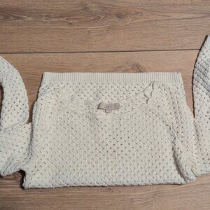 LOFT 100% Cotton Crochet Knit Sweater – Cream (Women's S)